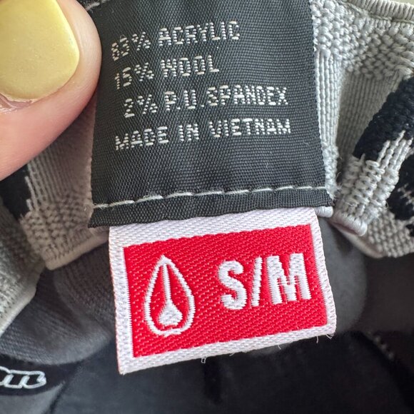 Nixon Knit Cable Panel Flexfit Hat S/M Gray Blue Wool Acrylic - Picture 7 of 8